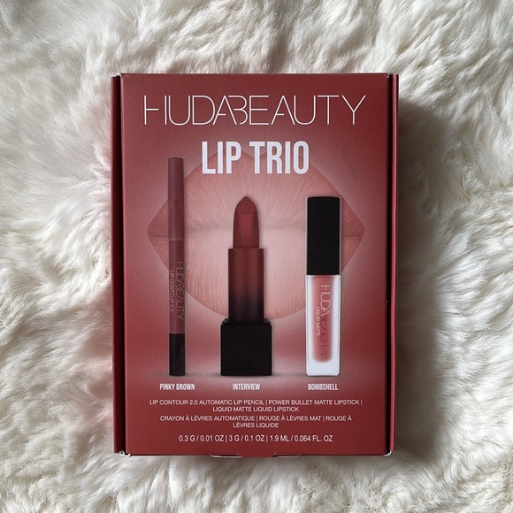 HUDA BEAUTY Makeup Huda Beauty The Ultimate Lip Trio Set Bombshell